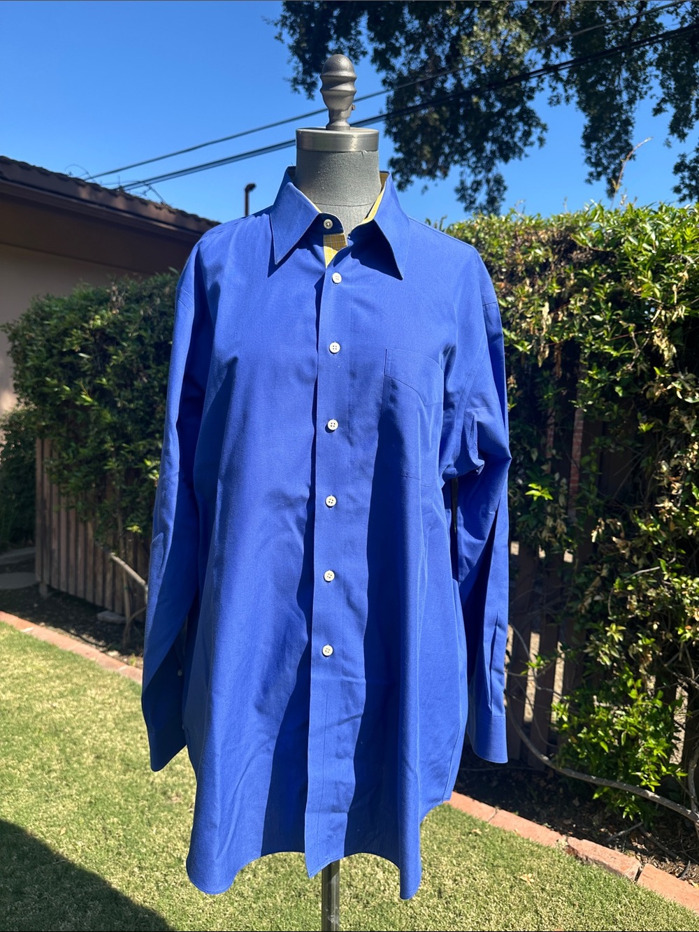 Paul Fredrick Men's Long-Sleeve Dress Shirt in Royal Blue